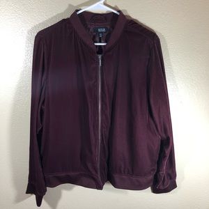Maroon bomber jacket